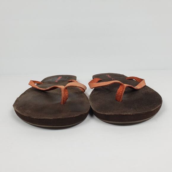 O'Neill Womens Size 8 Brown Coral Leather Slip On Thong Flip Flop Sandals - Picture 5 of 9